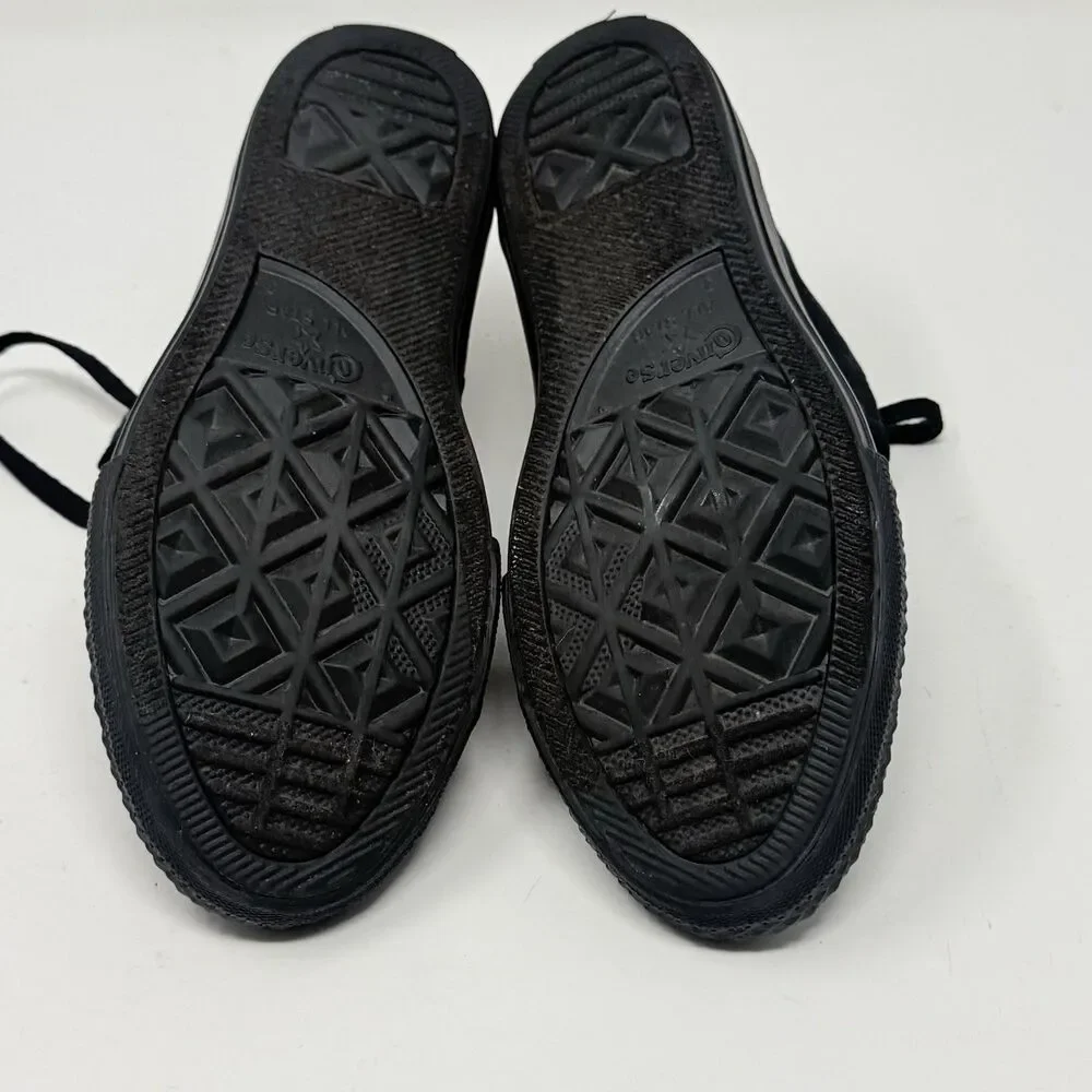 Converse All Star High Shoes Youth Girls Boys Size 3 Triple Black Canvas Sneaker